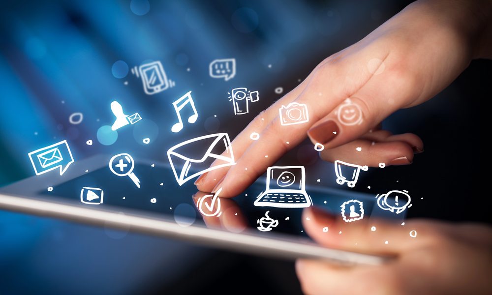Tablet met online entertainment